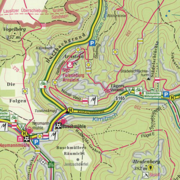 Wanderkarte Hintere Sächsische Schweiz Kirnitzschtal