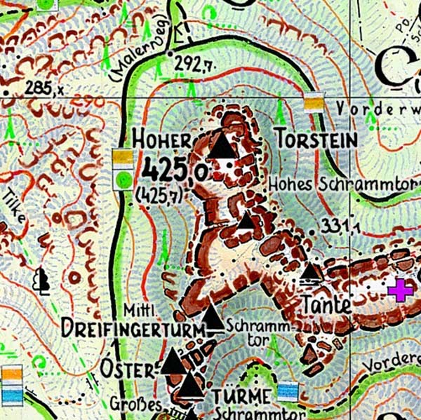 Wanderkarte Torstein Schrammsteine