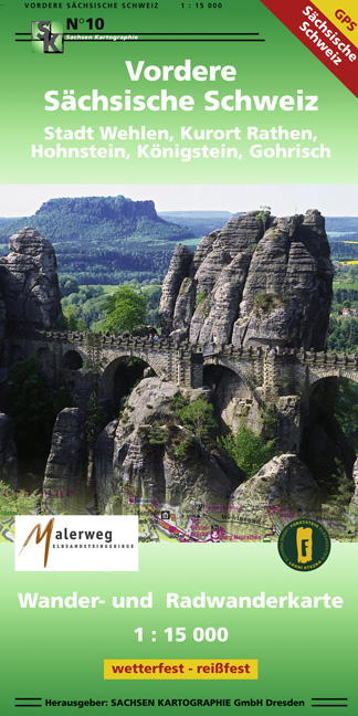 Wanderkarte Vordere Sächsische Schweiz Bastei Rathen