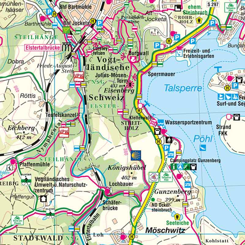 Wanderkarte Plauen Talsperre Pöhl