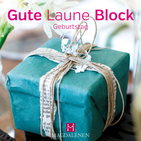 Block Geschenk mit Schleife blau
