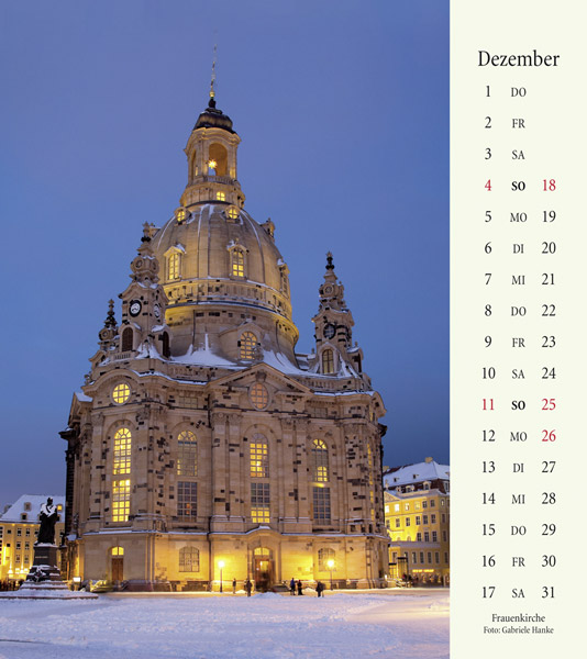 Kalender Dresden 2022 Frauenkirche