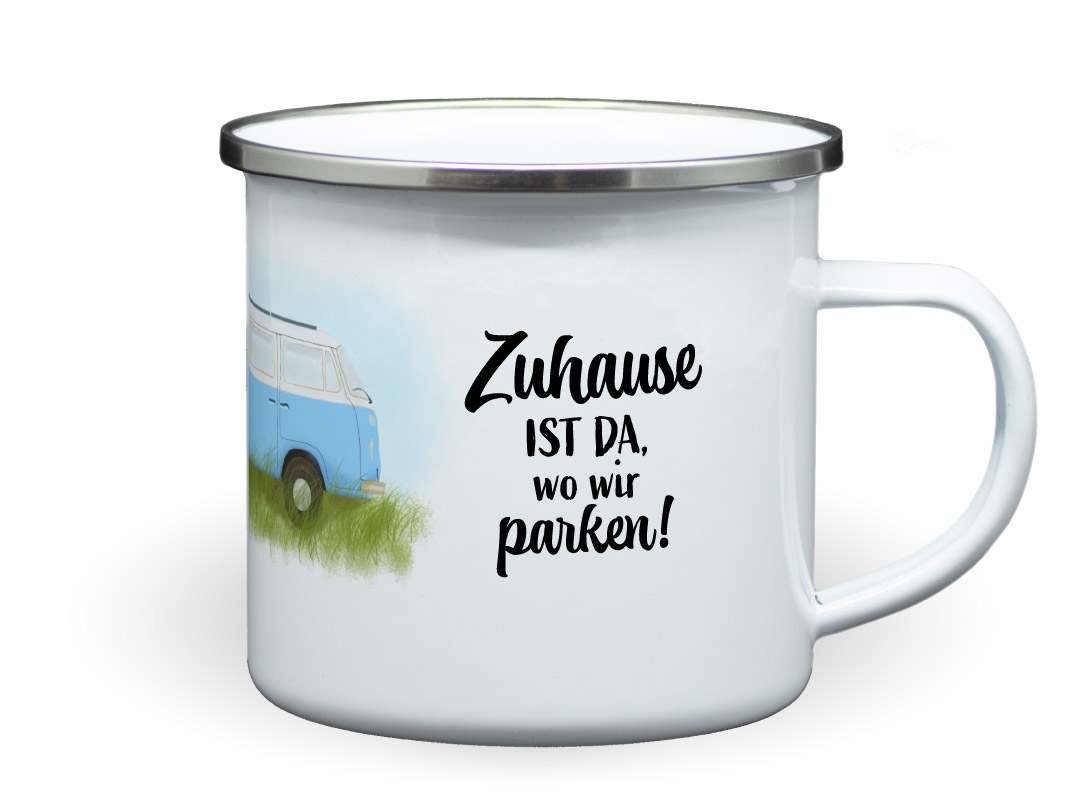 Emailletasse Camper Bus Spruch