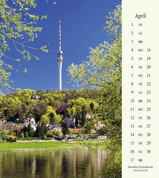 Kalender Dresden2022 Fernsehturm April