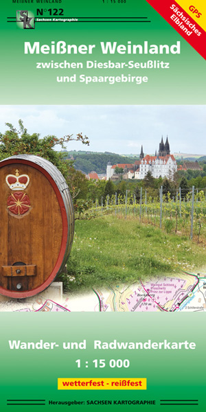 Wanderkarte Meißner Weinland Weinfass