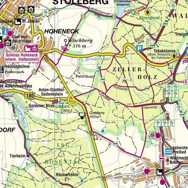 Wanderkarte Stollberg Erzgebirge Hoheneck