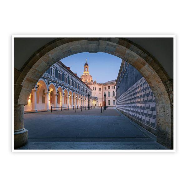 Ansichtskarte Dresden - Dresdner Stallhof zur Blauen Stunde