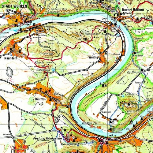 Wanderkarte Sächsische Schweiz Königstein