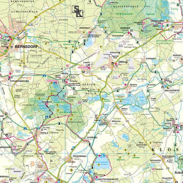 Wanderkarte Oberlausitzer Heide-Teichlandschaft