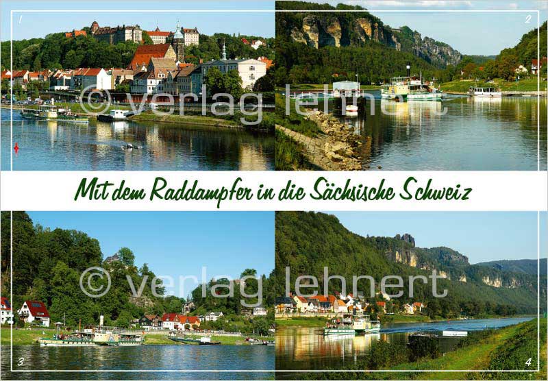 Ansichtskarte Mit dem Raddampfer in die Sächsische Schweiz
