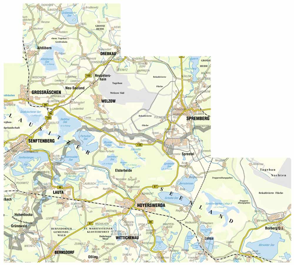 Karte Lausitzer Seenland