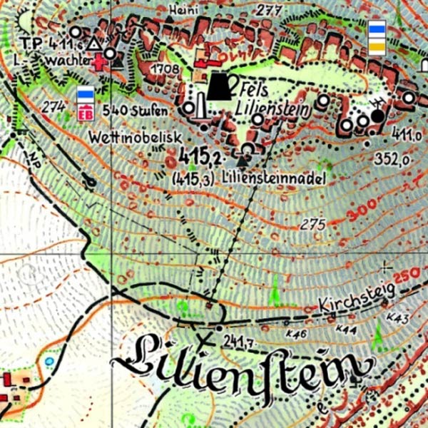karte Lilienstein Sächsische Schweiz