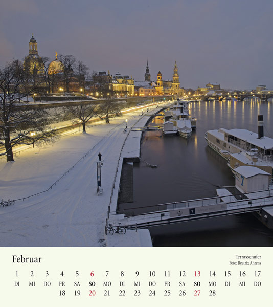 Kalender Dresden 2022 Winter Elbe