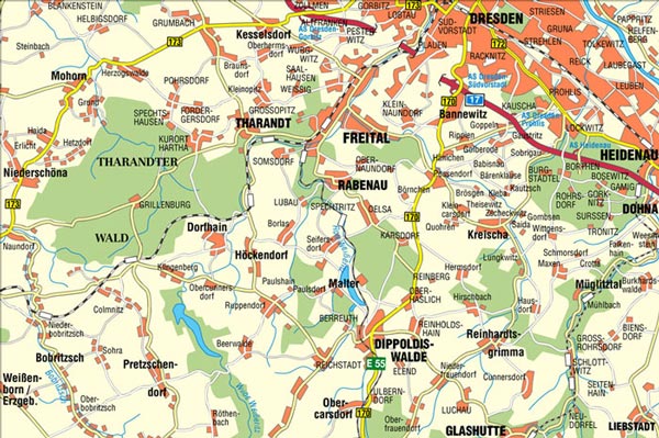 Wanderkarte Tharandter Wald Freital