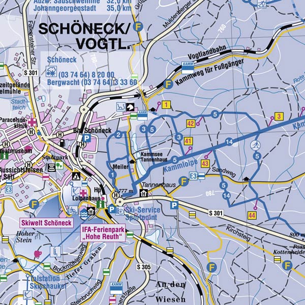 Wintersportkarte Kammloipe Schöneck