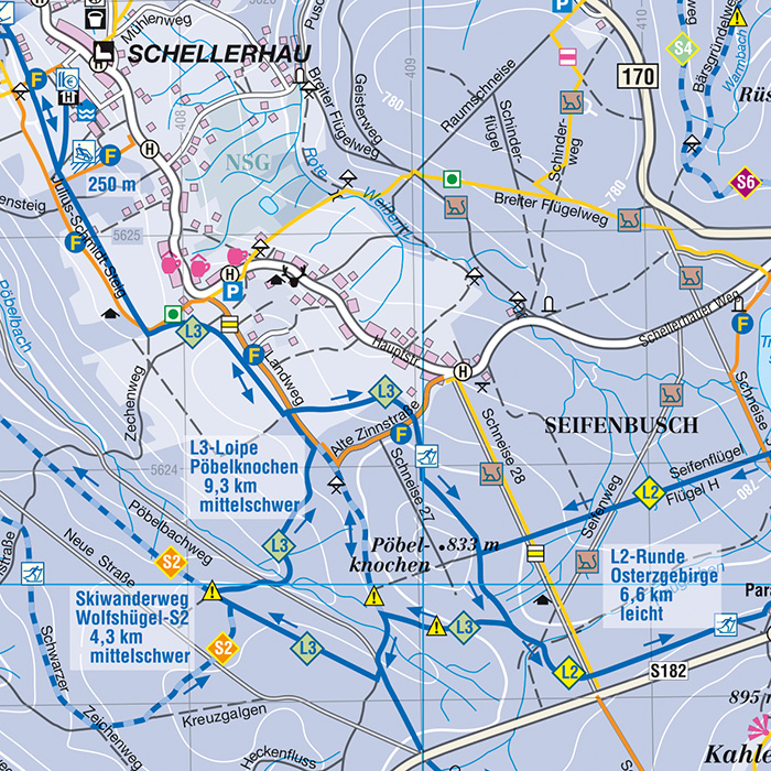 Wintersportkarte Skiregion Osterzgebirge
