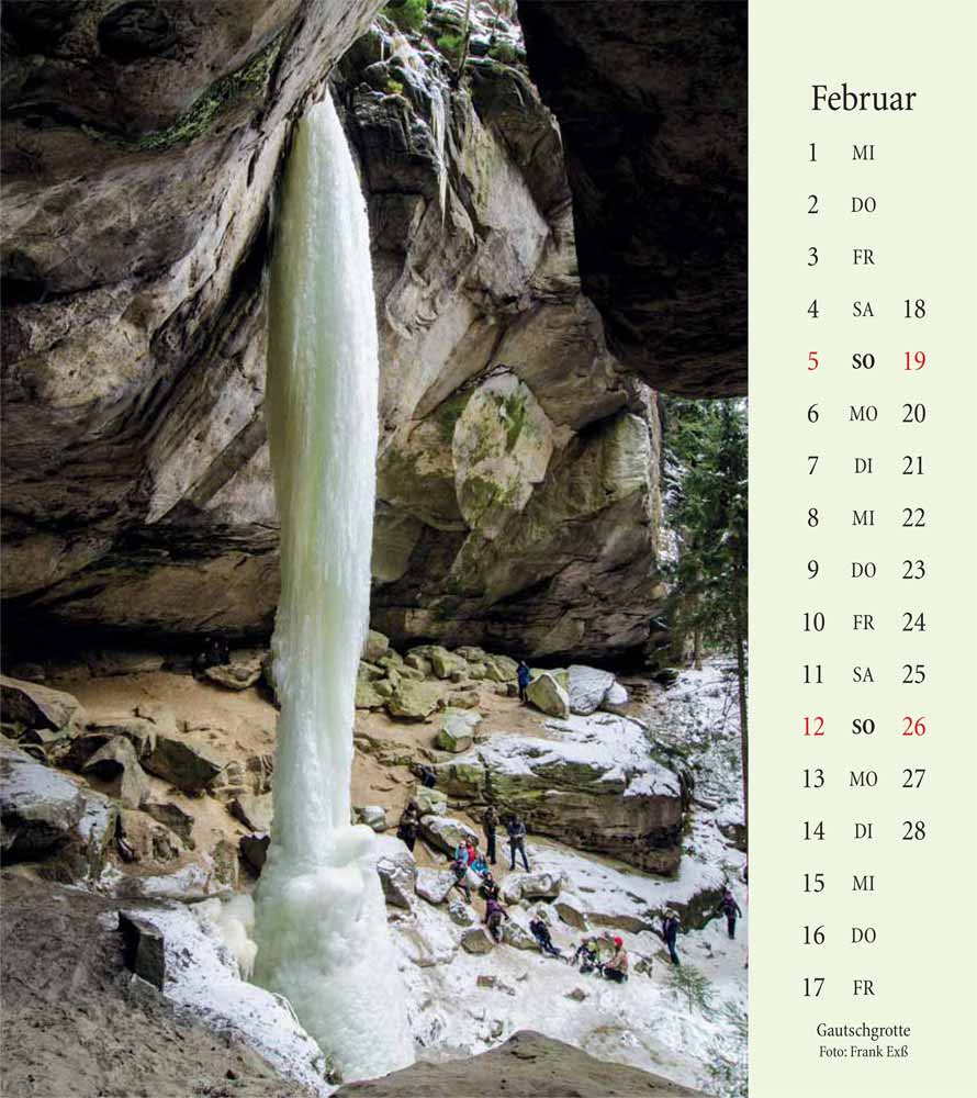 Kalender Elbsandsteingebirge Gautschgrotte
