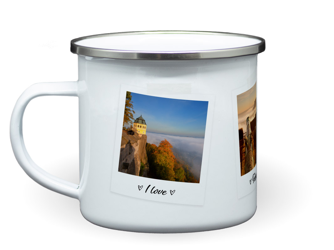 Emaille-tasse Festung Königstein Sächsische Schweiz