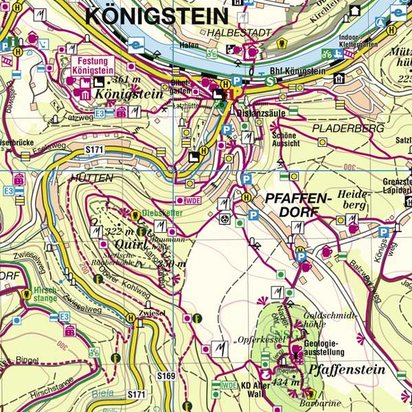 Wanderkarte Sächsische Schweiz Königstein