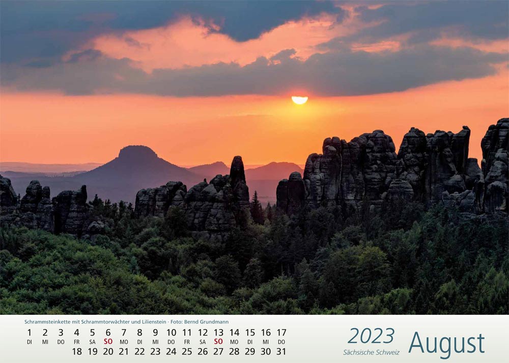 Kalender Sächsische Schweiz Schrammsteine Lilienstein