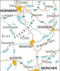 Karte Nürnberg München