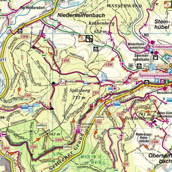Karte Erzgebirge