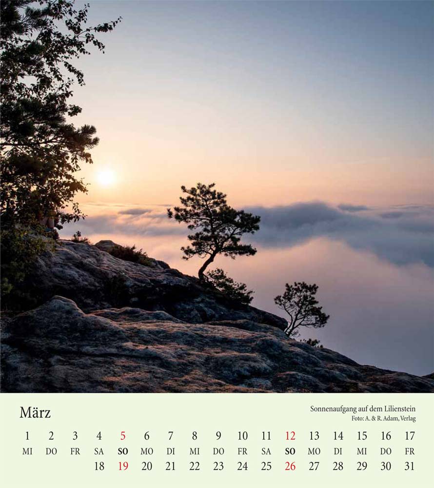Kalender Elbsandsteingebirge Lilienstein