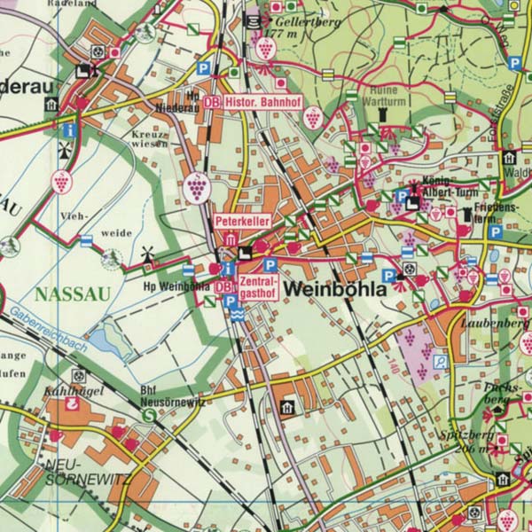 Radwanderkarte Meißen Weinböhla