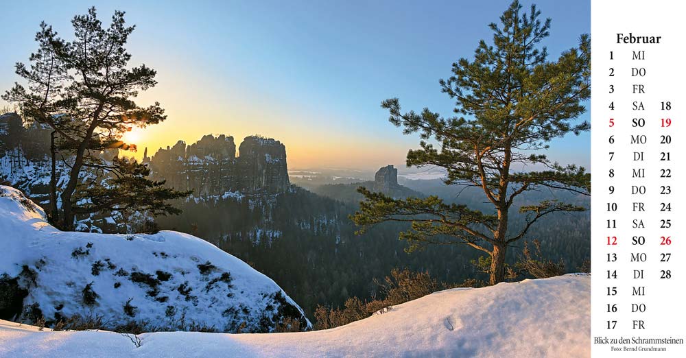 Kalender Elbsandsteingebirge Schrammsteine