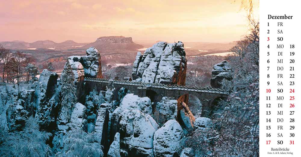 Kalender Elbsandsteingebirge Basteibrücke