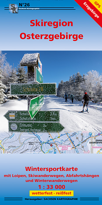 Winterkarte Erzgebirge Skiloipen