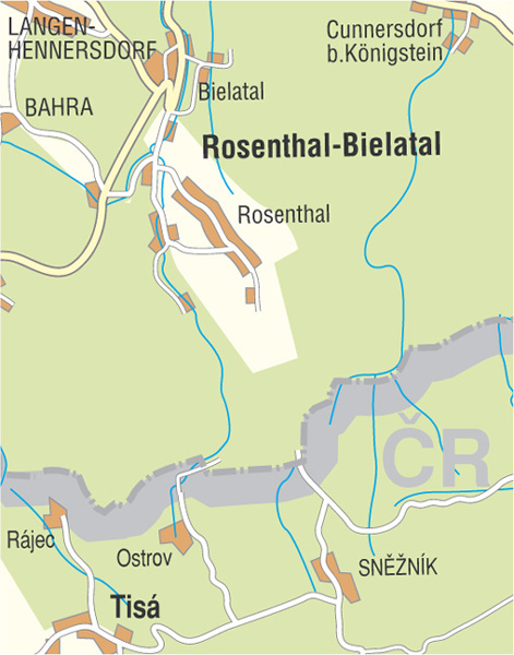 Wanderkarte Bielatal Rosenthal