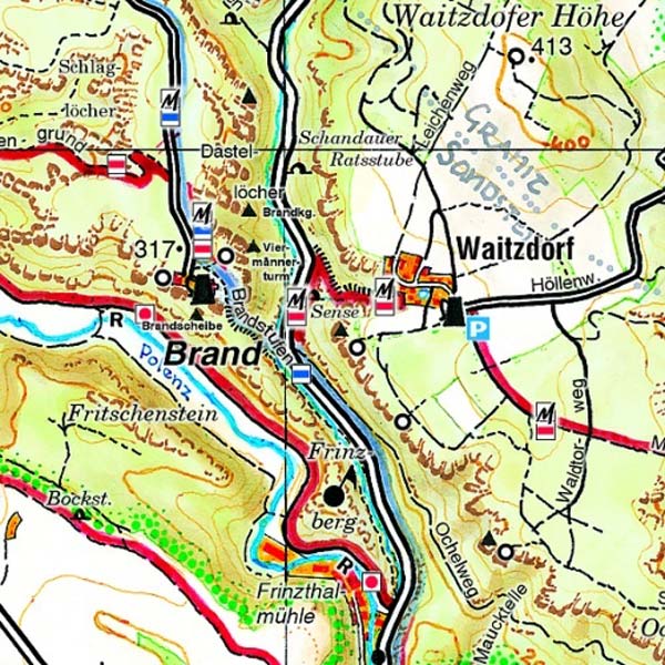 Wanderkarte Sächsische Schweiz Brand Waitzdorf
