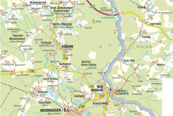 Wanderkarte Muskauer Faltenbogen Bad Muskau