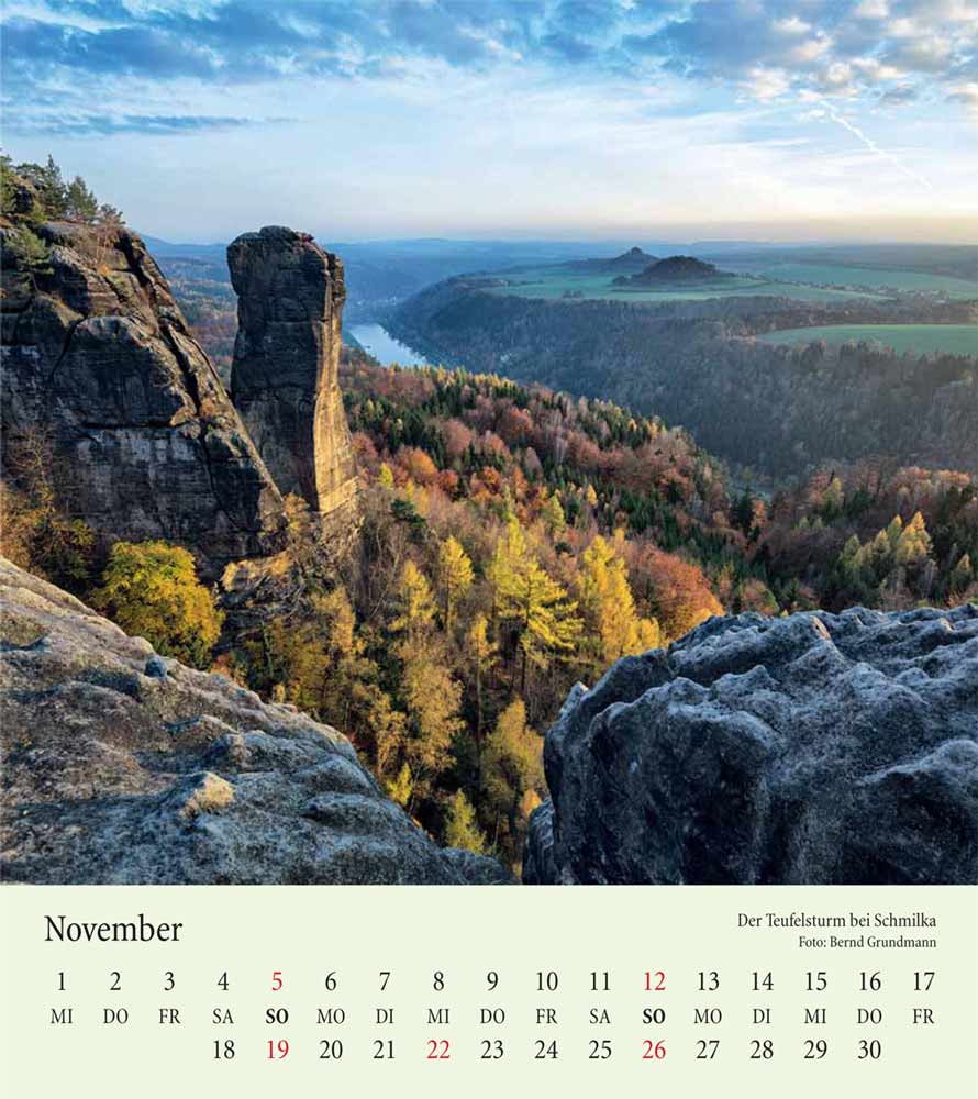 Kalender Elbsandsteingebirge Teufelsturm Schmilka
