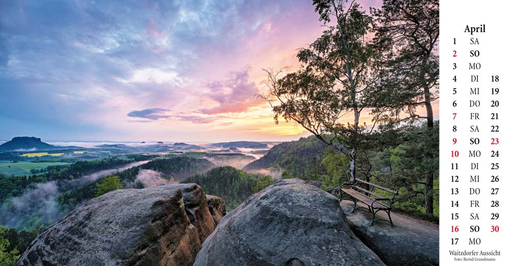 Kalender Elbsandsteingebirge Waitzdorfer Aussicht