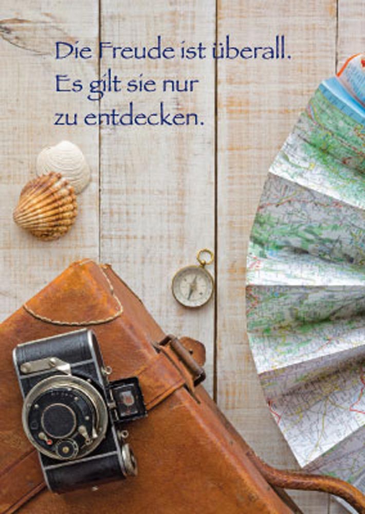 Postkarte Reise Spruch Koffer