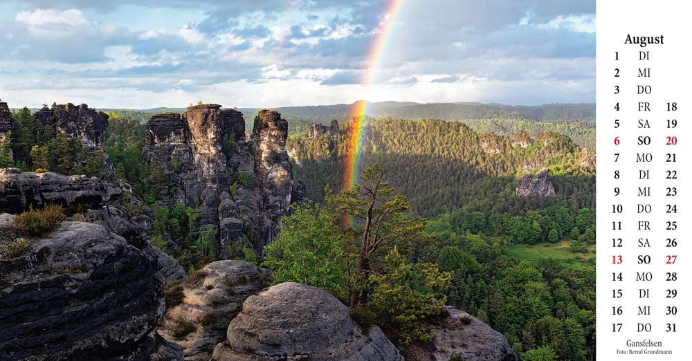 Kalender Elbsandsteingebirge Gansfelsen
