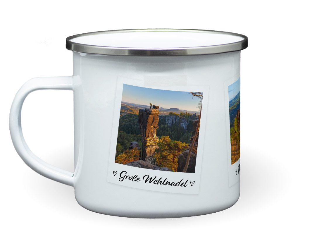 Emaille-Tasse Klettern Wehlnadel