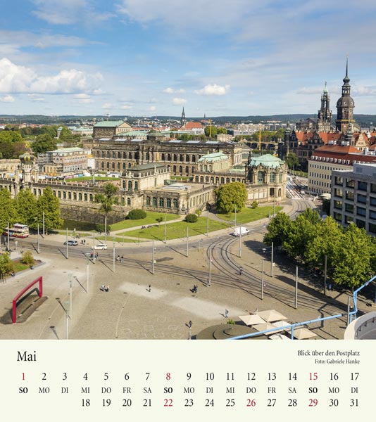 Kalender Dresden 2022 Postplatz Mai