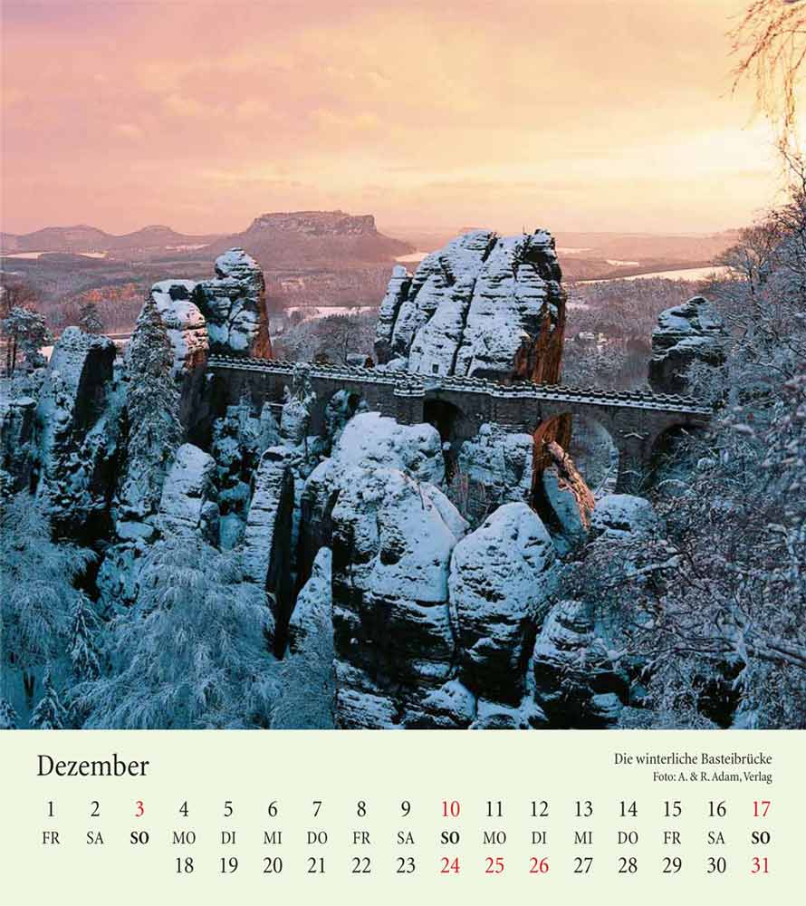 Kalender Elbsandsteingebirge Basteibrücke