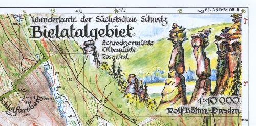 Wanderkarte Bielatalgebiet Sächsische Schweiz