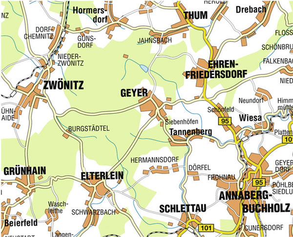 Wanderkarte Greifensteine Geyer