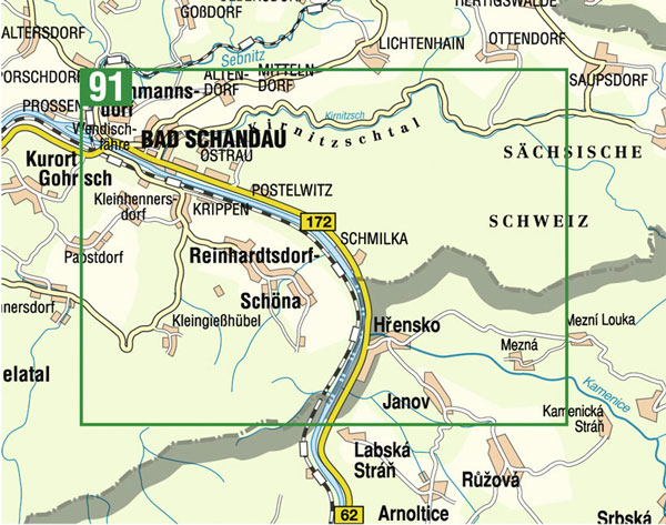 Wanderkarte Hintere Sächsische Schweiz - Blatt 1