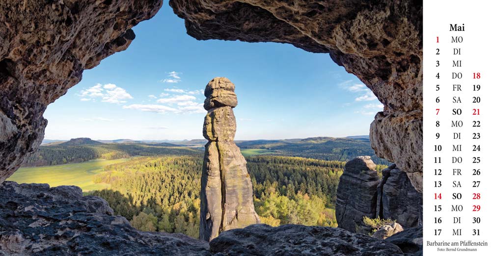 Kalender Elbsandsteingebirge Barbarine Pfaffenstein