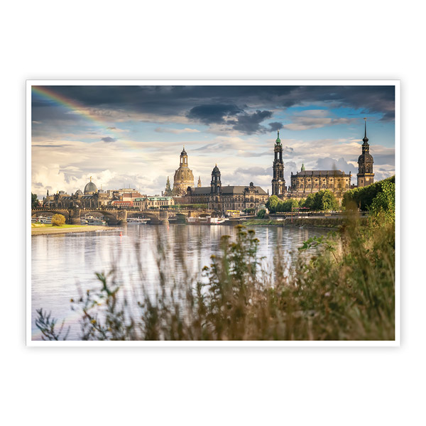 Ansichtskarte Dresden - Dresdner Altstadt mit Regenbogen
