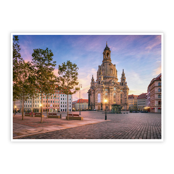 Ansichtskarte Dresden - Neumarkt mit Frauenkirche zum Sonnenaufgang