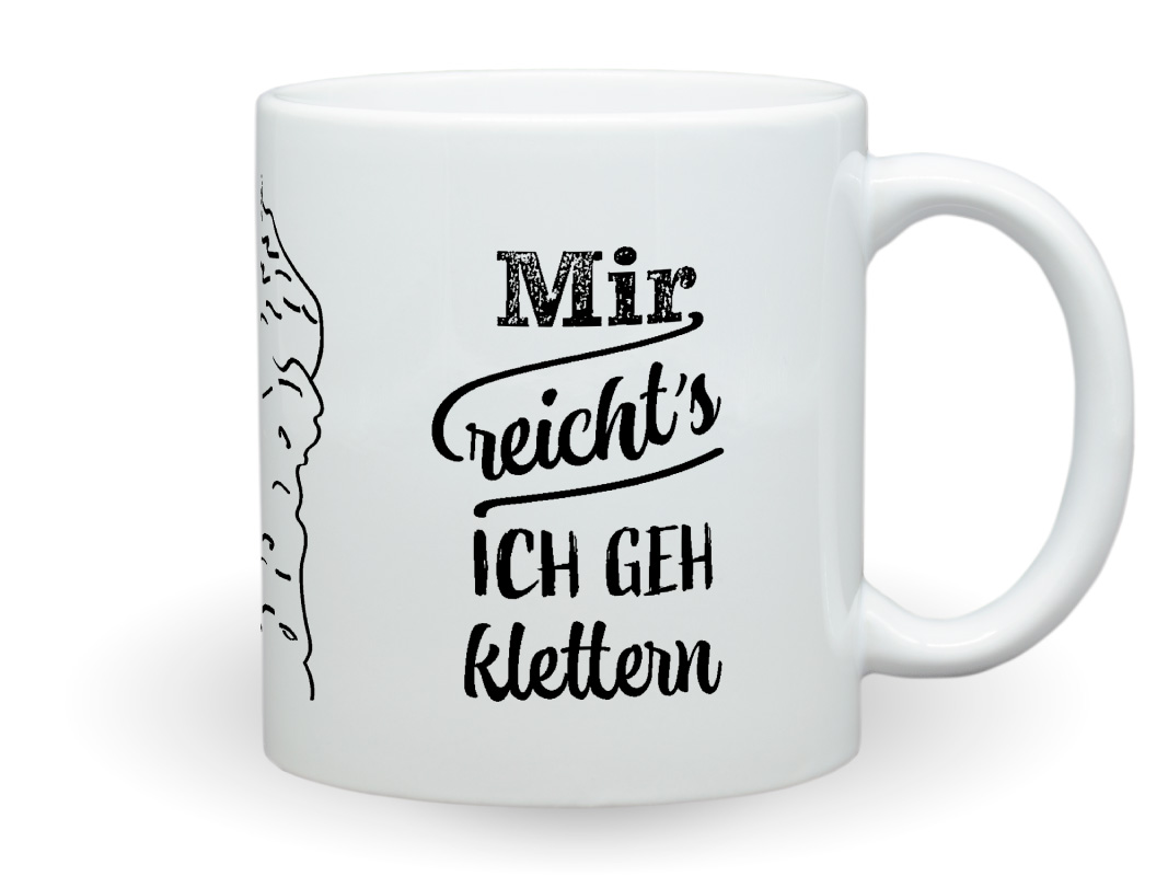 Tasse Klettern Bergsteigerin