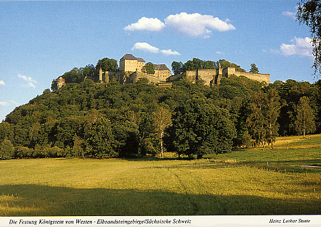 Ansichtskarte Die Festung Königstein von Westen