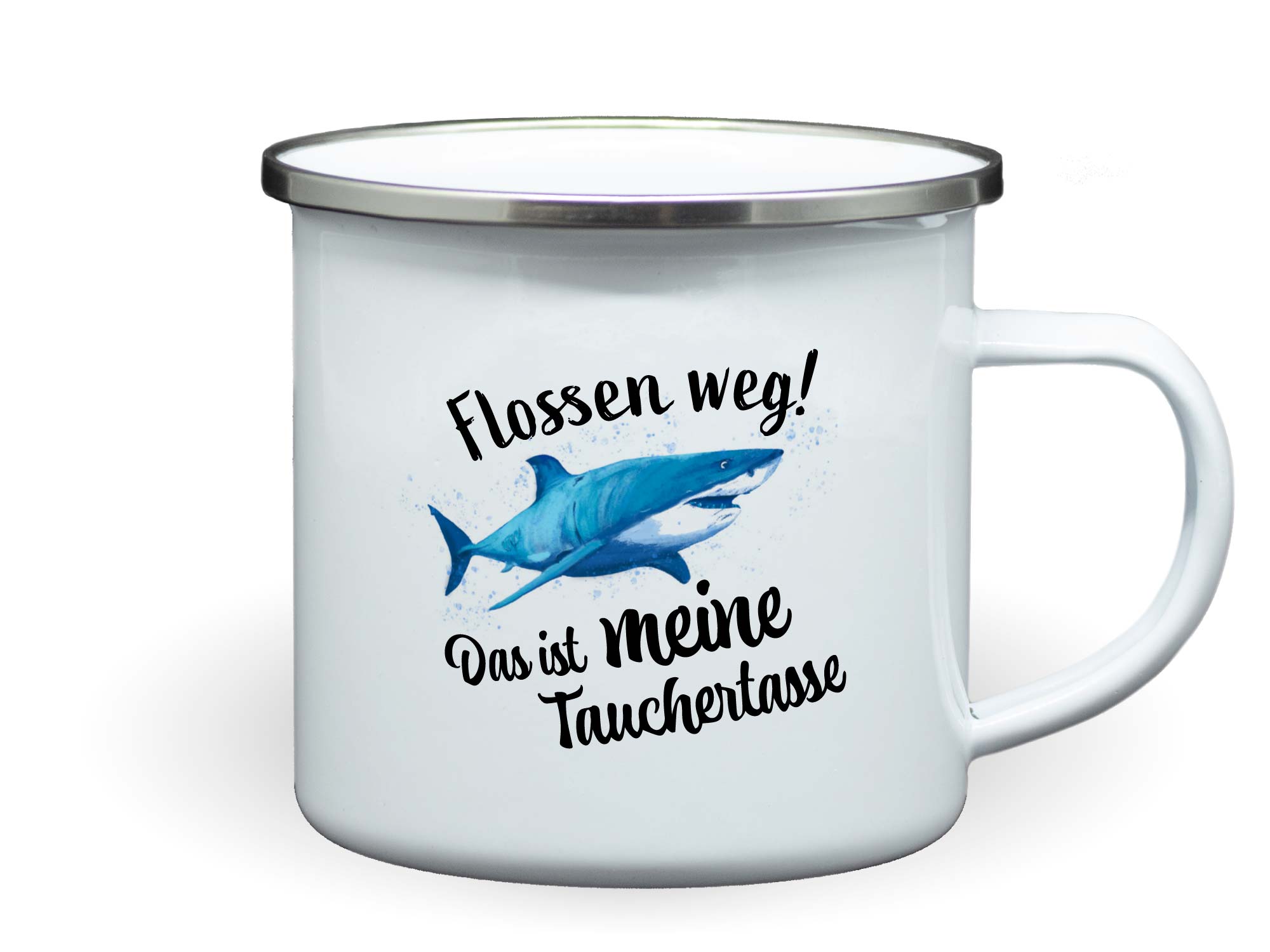 Tauchertasse Hai Flossen weg